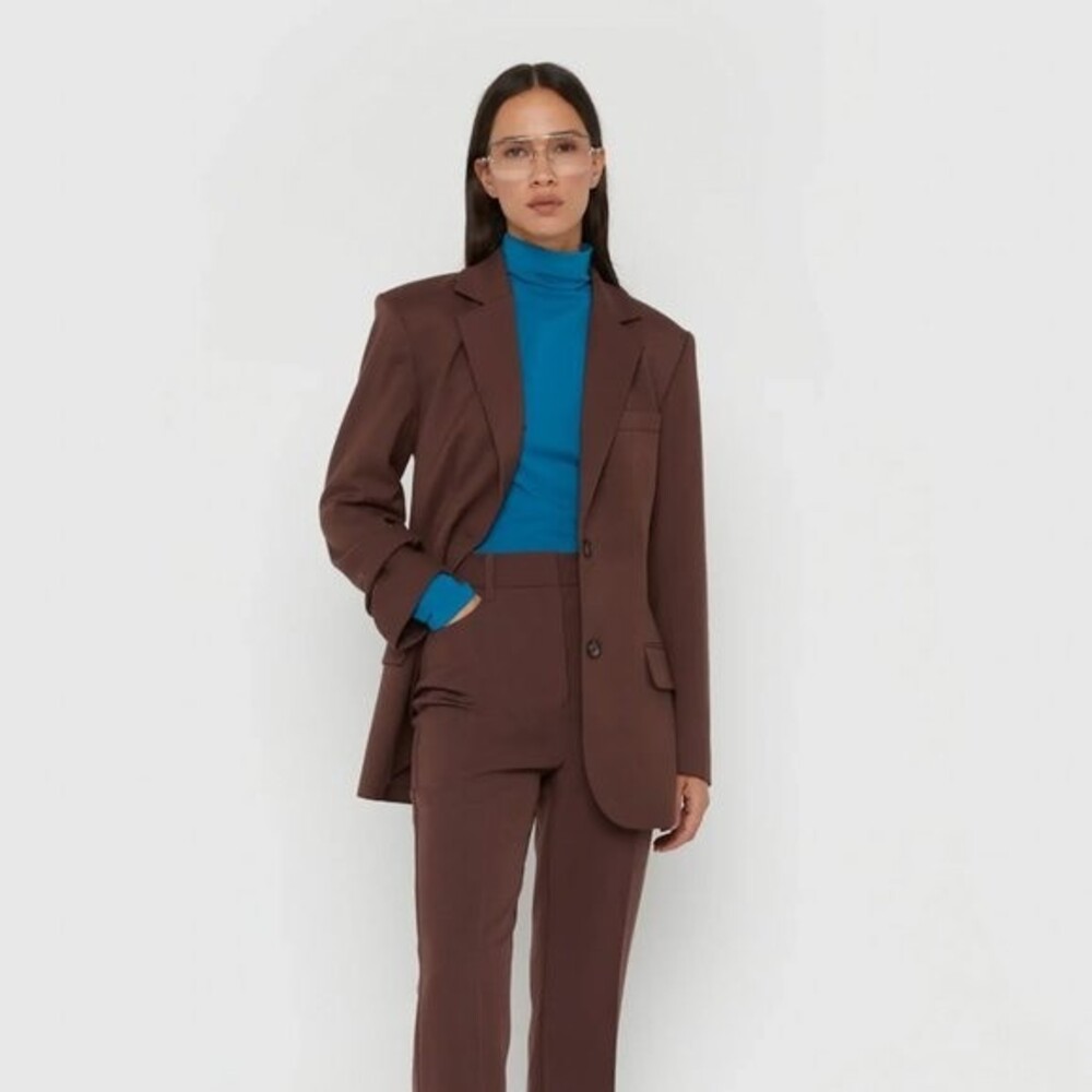 Oak + Fort A-Line Blazer in Deep Mahogany NWT - Picture 2 of 9
